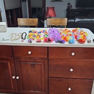 Colorful Hawaiian Lei Sets, Earrings, Hair Clips, Nail File, Shell Purse, Shell